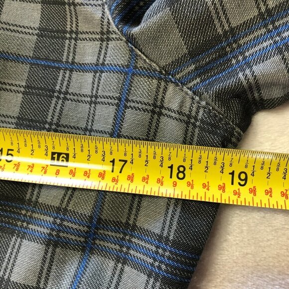 Nwot Hurley Grey & Blue Plaid Checkered Trench Coat Size Large - Picture 7 of 10